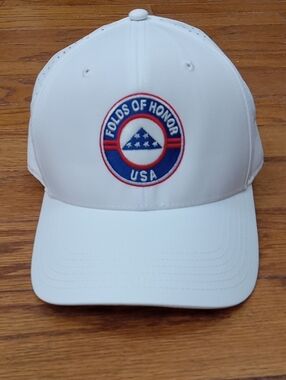 Ahead Folds Of Honor USA White Golf Performance Hat Cap Adjustable Patriotic